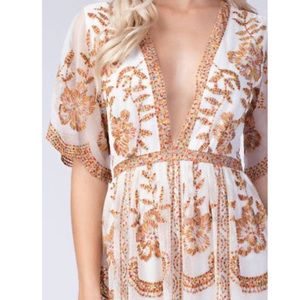 Honey Punch Multi Colored Lace Dress Medium